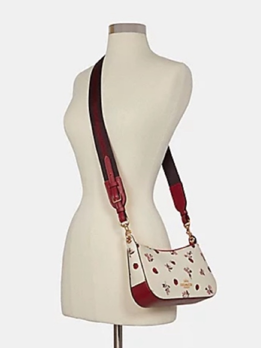COACH C7973 🐞Ladybug Floral Print🐞 JES BAGUETTE CROSSBODY BAG 🌟EUC🌟 - Picture 5 of 17
